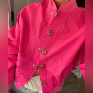 Versace Jeans Couture 90's  Vintage Hot Pink Bomber Jacket M